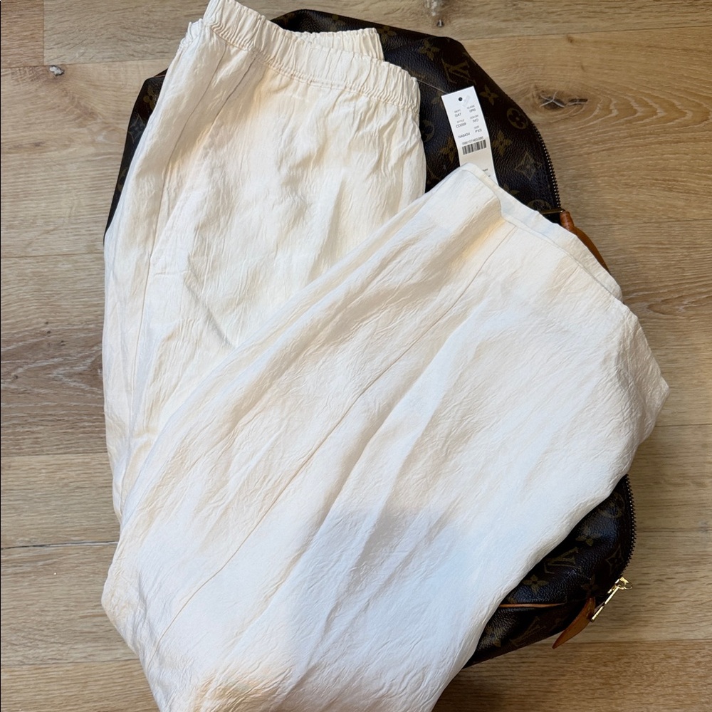 J. Crew ivory Cream silk Pants XSP new